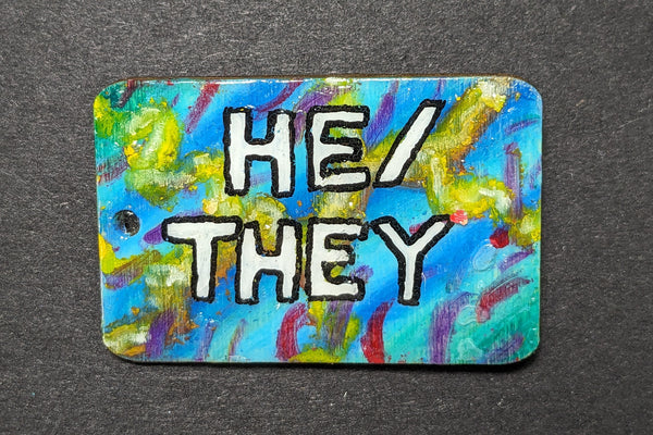 "He/They" Ready-Made Synesthesia Pin