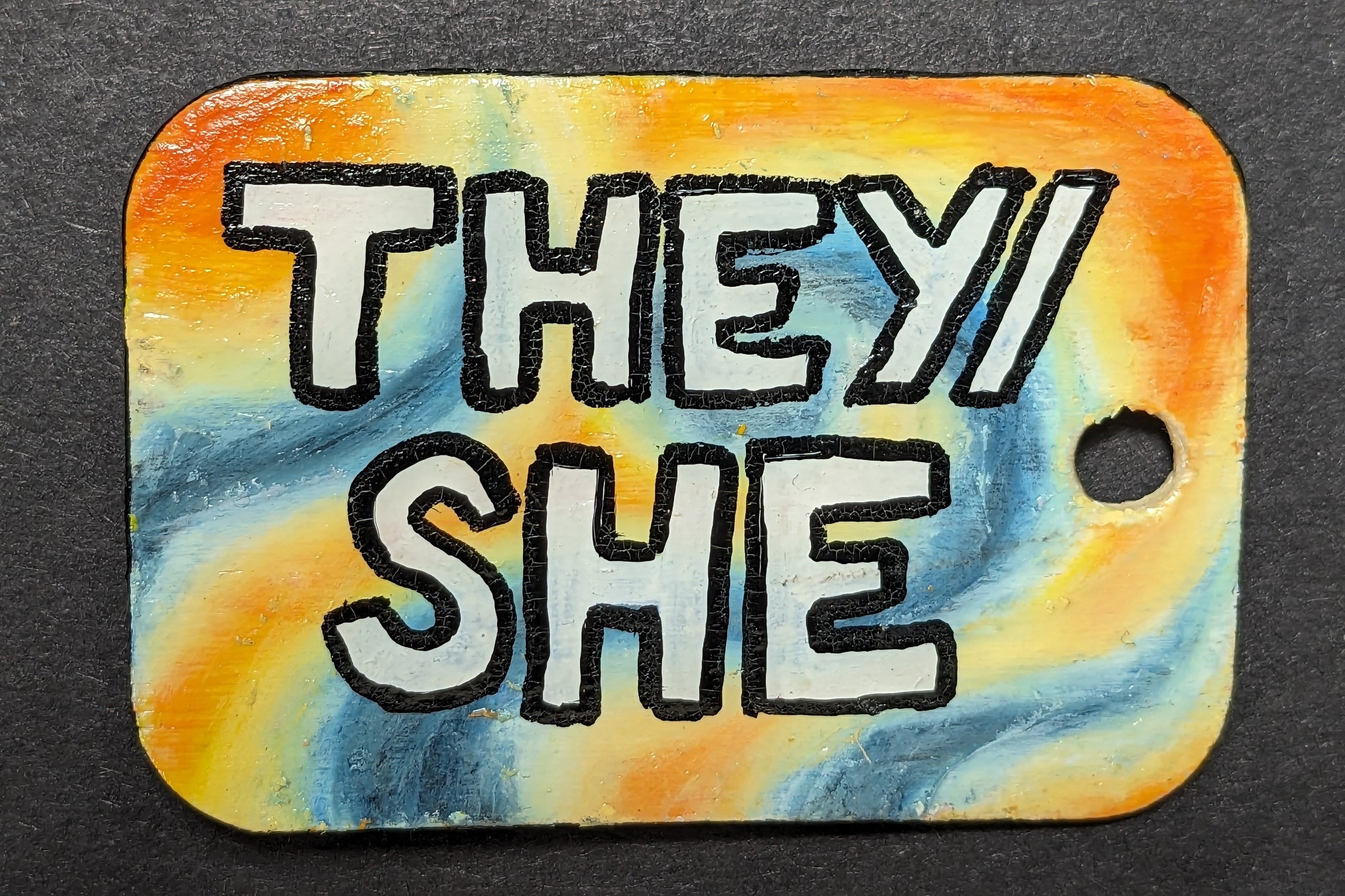 "They/She" Ready-Made Synesthesia Pin