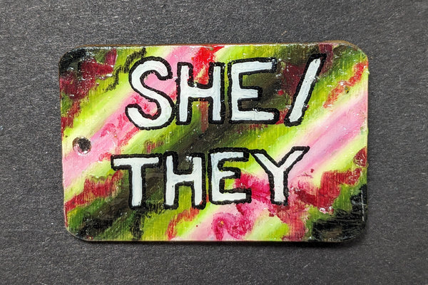 "She/They" Ready-Made Synesthesia Pin